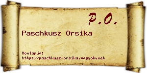 Paschkusz Orsika névjegykártya